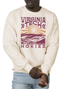 Uscape Virginia Tech Hokies Mens White Premium Heavyweight Long Sleeve Crew Sweatshirt