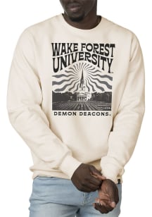 Uscape Wake Forest Demon Deacons Mens White Premium Heavyweight Long Sleeve Crew Sweatshirt