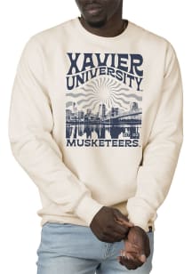 Uscape Xavier Musketeers Mens White Premium Heavyweight Long Sleeve Crew Sweatshirt