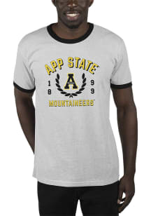 Uscape Appalachian State Mountaineers Grey Renew Ringer Recycled Sustainable Short Sleeve T Shir..