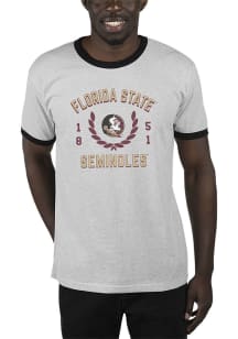 Uscape Florida State Seminoles Grey Renew Ringer Recycled Sustainable Short Sleeve T Shirt