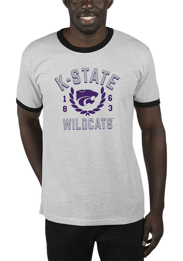 Uscape K-State Wildcats Grey Renew Ringer Recycled Sustainable Short Sleeve T Shirt