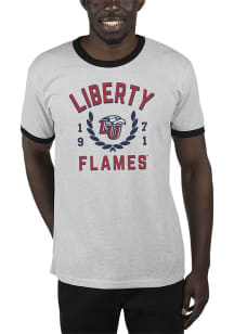Uscape Liberty Flames Grey Renew Ringer Recycled Sustainable Short Sleeve T Shirt