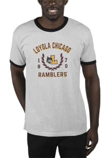 Uscape Loyola Ramblers Grey Renew Ringer Recycled Sustainable Short Sleeve T Shirt