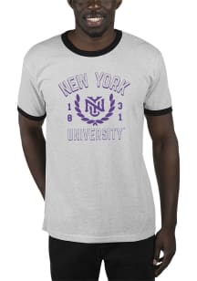 Uscape NYU Violets Grey Renew Ringer Recycled Sustainable Short Sleeve T Shirt