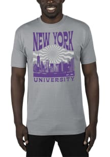 Uscape NYU Violets Grey Renew Recycled Sustainable Short Sleeve T Shirt