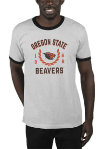 Uscape Oregon State Beavers Grey Renew Ringer Recycled Sustainable Short Sleeve T Shirt