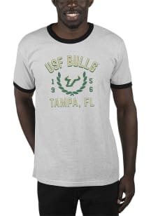 Uscape South Florida Bulls Grey Renew Ringer Recycled Sustainable Short Sleeve T Shirt