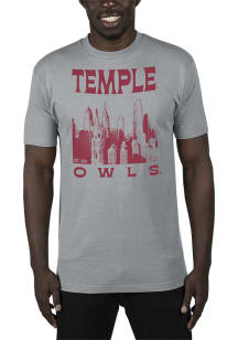 Uscape Temple Owls Grey Renew Recycled Sustainable Short Sleeve T Shirt