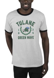Uscape Tulane Green Wave Grey Renew Ringer Recycled Sustainable Short Sleeve T Shirt