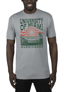 Uscape Miami Hurricanes Grey Renew Recycled Sustainable Short Sleeve T Shirt