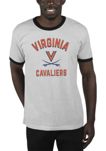 Uscape Virginia Cavaliers Grey Renew Ringer Recycled Sustainable Short Sleeve T Shirt