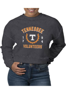 Uscape Tennessee Volunteers Womens Black Pigment Dyed Crop Crew Sweatshirt