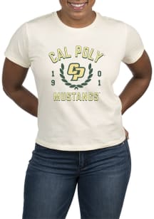 Uscape Cal Poly Mustangs Womens White Vintage Short Sleeve T-Shirt