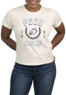 Uscape Florida Gulf Coast Eagles Womens White Vintage Short Sleeve T-Shirt