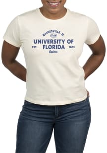 Uscape Florida Gators Womens White Vintage Banner Short Sleeve T-Shirt