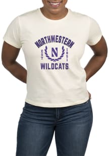 Uscape Northwestern Wildcats Womens White Vintage Short Sleeve T-Shirt