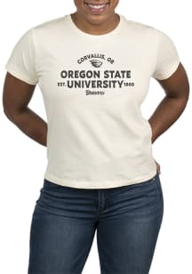 Uscape Oregon State Beavers Womens White Vintage Banner Short Sleeve T-Shirt