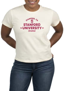 Uscape Stanford Cardinal Womens White Vintage Short Sleeve T-Shirt