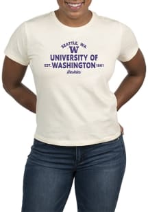 Washington Huskies White Uscape Vintage Banner Short Sleeve T-Shirt