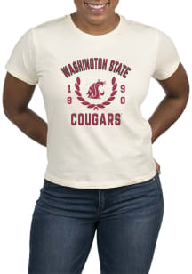 Uscape Washington State Cougars Womens White Vintage Short Sleeve T-Shirt
