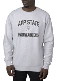 Uscape Appalachian State Mountaineers Mens Grey Premium Heavyweight Long Sleeve Crew Sweatshirt