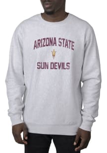 Uscape Arizona State Sun Devils Mens Grey Premium Heavyweight Long Sleeve Crew Sweatshirt