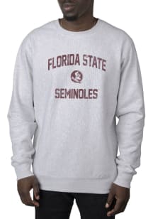 Uscape Florida State Seminoles Mens Grey Premium Heavyweight Long Sleeve Crew Sweatshirt
