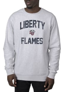 Uscape Liberty Flames Mens Grey Premium Heavyweight Long Sleeve Crew Sweatshirt