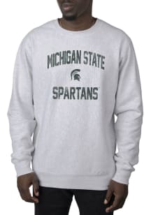 Uscape Michigan State Spartans Mens Grey Premium Heavyweight Long Sleeve Crew Sweatshirt