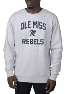 Uscape Ole Miss Rebels Mens Grey Premium Heavyweight Long Sleeve Crew Sweatshirt