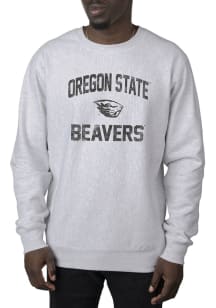 Uscape Oregon State Beavers Mens Grey Premium Heavyweight Long Sleeve Crew Sweatshirt