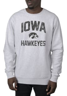 Uscape Iowa Hawkeyes Mens Grey Premium Heavyweight Long Sleeve Crew Sweatshirt