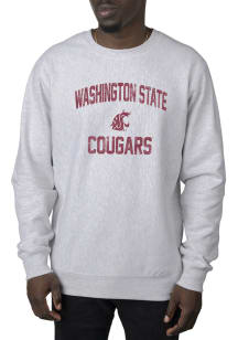 Uscape Washington State Cougars Mens Grey Premium Heavyweight Long Sleeve Crew Sweatshirt