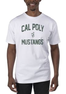 Uscape Cal Poly Mustangs White Garment Dyed Short Sleeve T Shirt