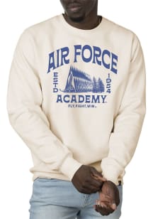 Uscape Air Force Falcons Mens White Premium Heavyweight Long Sleeve Crew Sweatshirt
