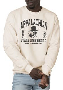 Uscape Appalachian State Mountaineers Mens White Premium Heavyweight Long Sleeve Crew Sweatshirt