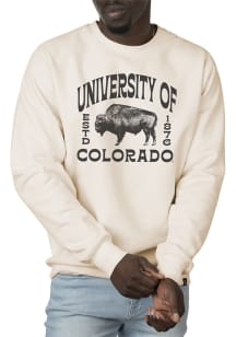 Uscape Colorado Buffaloes Mens White Premium Heavyweight Long Sleeve Crew Sweatshirt