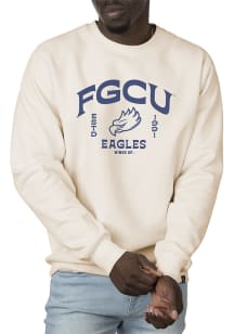 Uscape Florida Gulf Coast Eagles Mens White Premium Heavyweight Long Sleeve Crew Sweatshirt