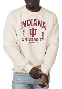 Uscape Indiana Hoosiers Mens White Premium Wilder Heavyweight Long Sleeve Crew Sweatshirt