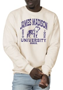 Uscape James Madison Dukes Mens White Premium Heavyweight Long Sleeve Crew Sweatshirt