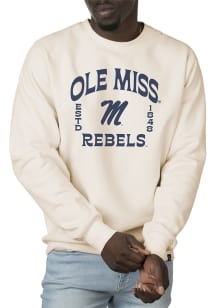 Uscape Ole Miss Rebels Mens White Premium Heavyweight Long Sleeve Crew Sweatshirt