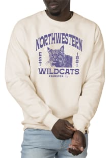 Uscape Northwestern Wildcats Mens White Premium Heavyweight Long Sleeve Crew Sweatshirt