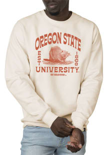 Uscape Oregon State Beavers Mens White Premium Heavyweight Long Sleeve Crew Sweatshirt
