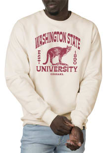 Uscape Washington State Cougars Mens White Premium Heavyweight Long Sleeve Crew Sweatshirt