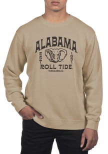Uscape Alabama Crimson Tide Mens Tan Pigment Dyed Fleece Long Sleeve Crew Sweatshirt