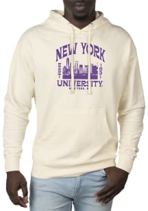 Uscape NYU Violets Mens White Pullover Long Sleeve Hoodie
