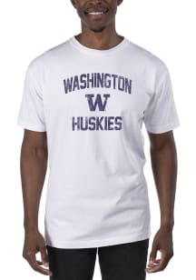 Uscape Washington Huskies White Garment Dyed Short Sleeve T Shirt