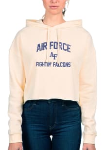 Uscape Air Force Falcons Womens White Crop Hooded Sweatshirt