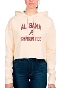Uscape Alabama Crimson Tide Womens White Crop Hooded Sweatshirt